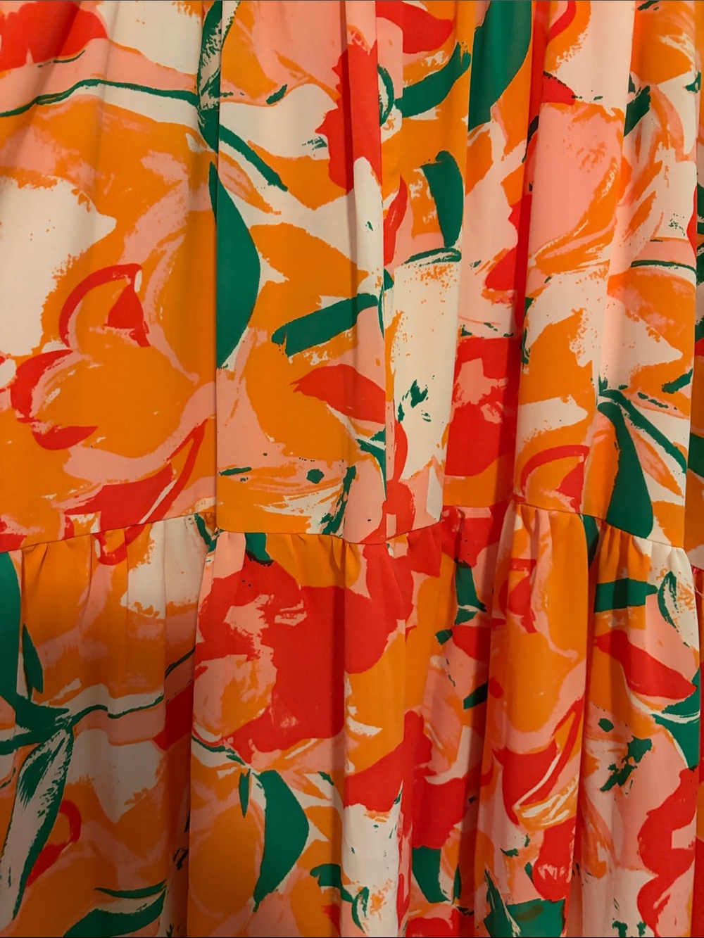 entro Orange Floral Maxi Dress with Green Accents - Picture 5 of 7